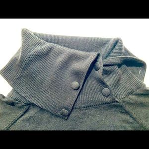H&M sz 10 black women’s cowl neck sweater buttons